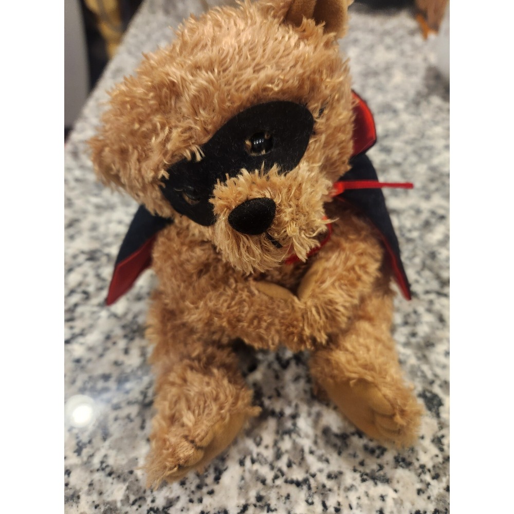 Hand Puppet Teddy Bear Plush Soft 6" Mask Cape Halloween